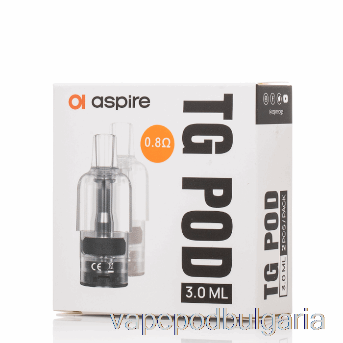 Vape 10000 Дръпки Aspire Tg Replacement Pods 0.8ohm Tg Pods